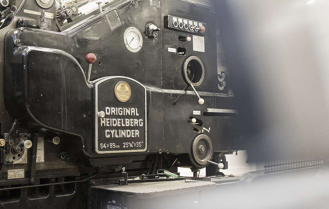 Bilde av en gammel orginal Heidelberg Cylinder
